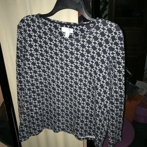 Pima Cotton- Large - Navy Blue & White LongSleeve